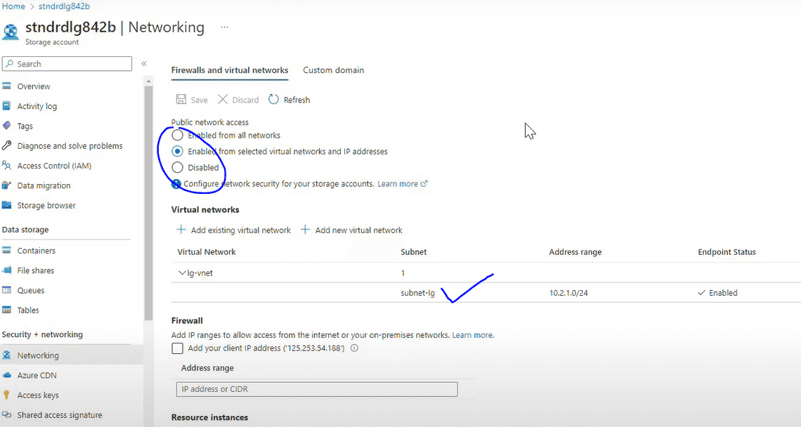 Azure Standard Logic App with Private STorage Account - Storage Account Network Settings